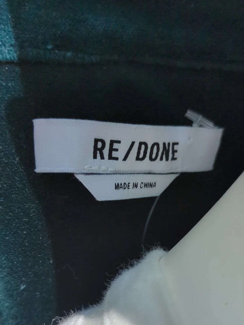 Re/Done Teal Velvet Wide-Leg Pants with Matching Jacket